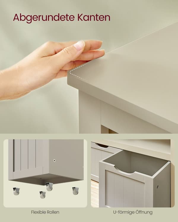 Barnbräda på hjul - 30 × 102 × 60 cm - Zandbeige