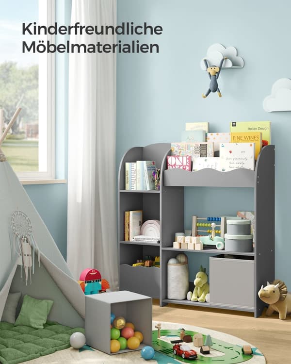 Lastenlauta - 2 laatikkoa - leluja ja kirjoja - Duif Gray