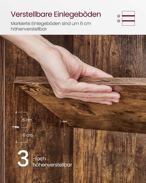 Bogreol, med 6 niveauer 24 x 40 x 178,5 cm vintage brun