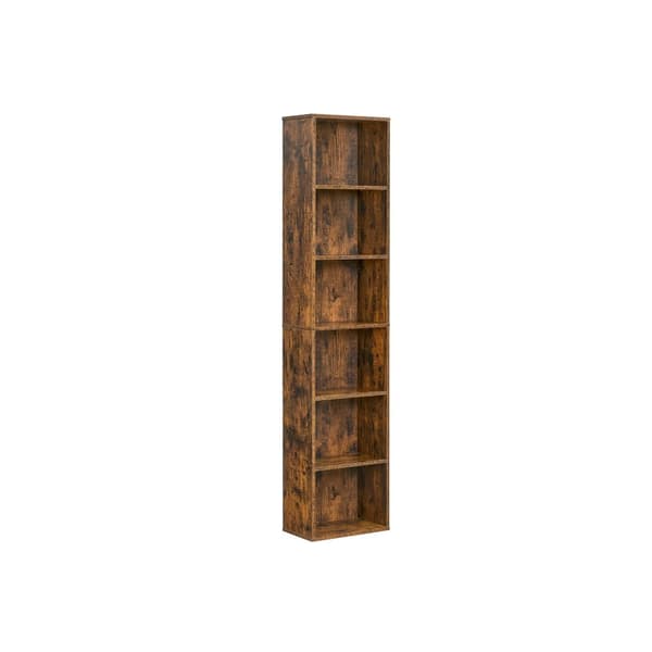 Bogreol, med 6 niveauer 24 x 40 x 178,5 cm vintage brun