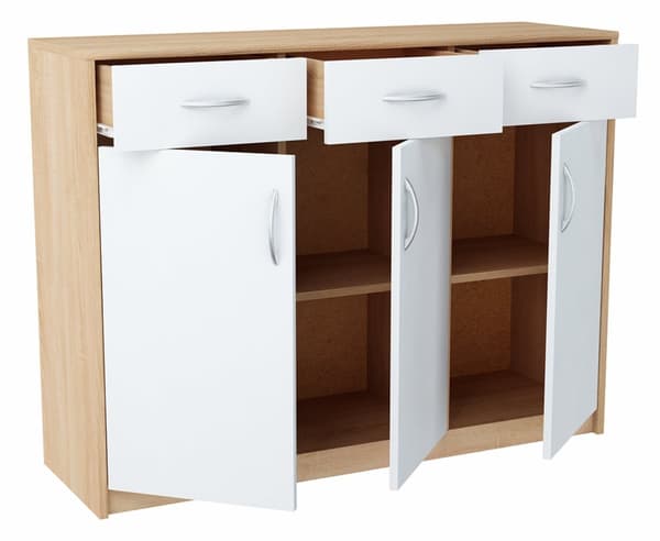 Lipasto 3D3S WHITE-SONOMA 110cm laatikot