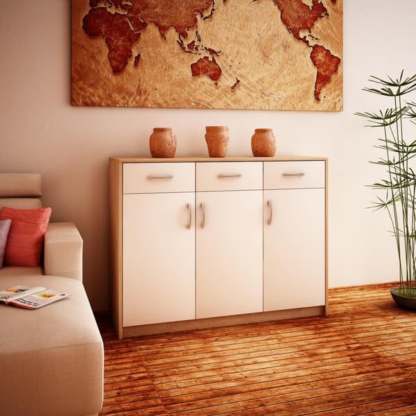 Lipasto 3D3S WHITE-SONOMA 110cm laatikot