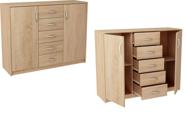 Kommode 2D5S SONOMA OAK 110cm skuffer