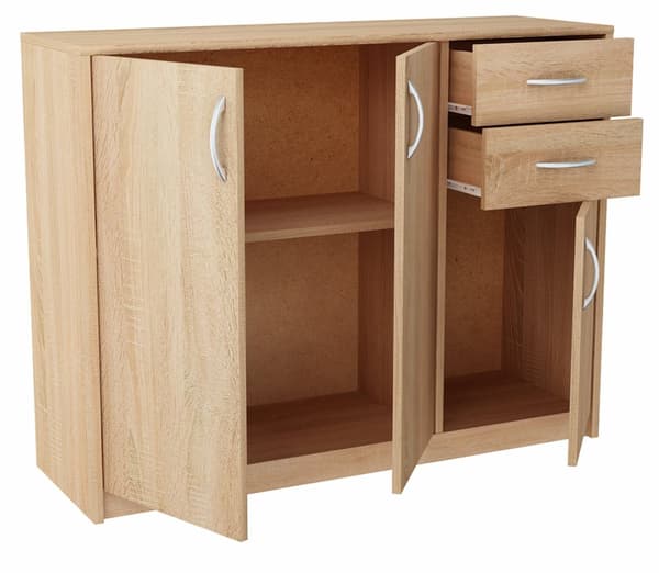Kommode skab 3D2S SONOMA OAK 110cm skuffer hylde