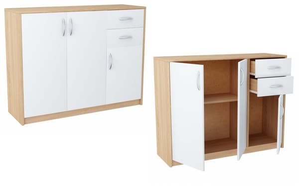 Kommode 3D2S WHITE-SONOMA 110cm skuffer