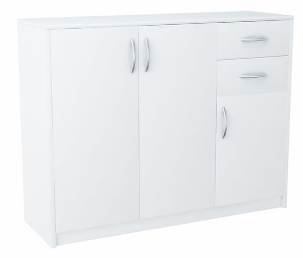 Kommode 3D2S HVID 110cm skuffehylde