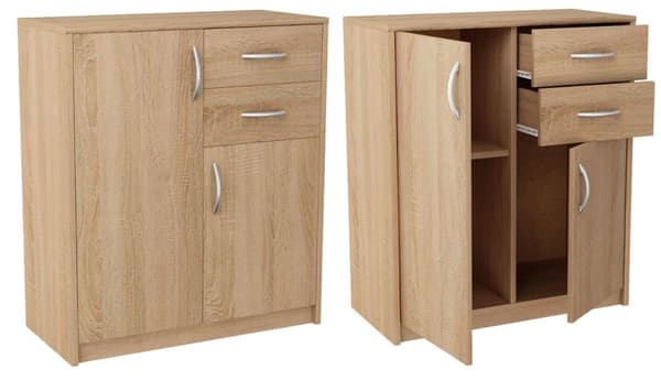 Byrå skåp 2D2S OAK SONOMA lådor hylla