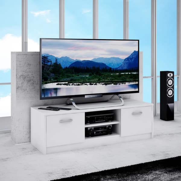 TV bordskab 2DC 120cm HVID kommode hylde