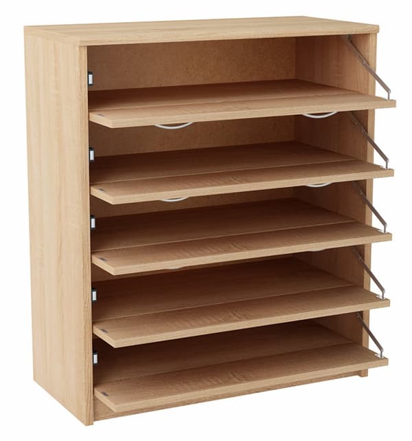 Skoskabsfodtøj 5S SONOMA OAK hyldestativ