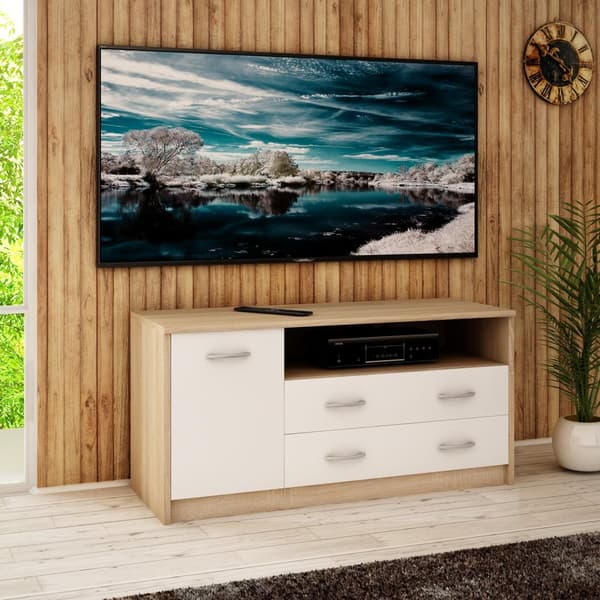 TV bordskab 1D2S WHITE-SONOMA kommode hylde