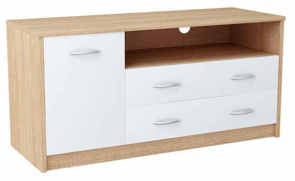 TV bordskab 1D2S WHITE-SONOMA kommode hylde