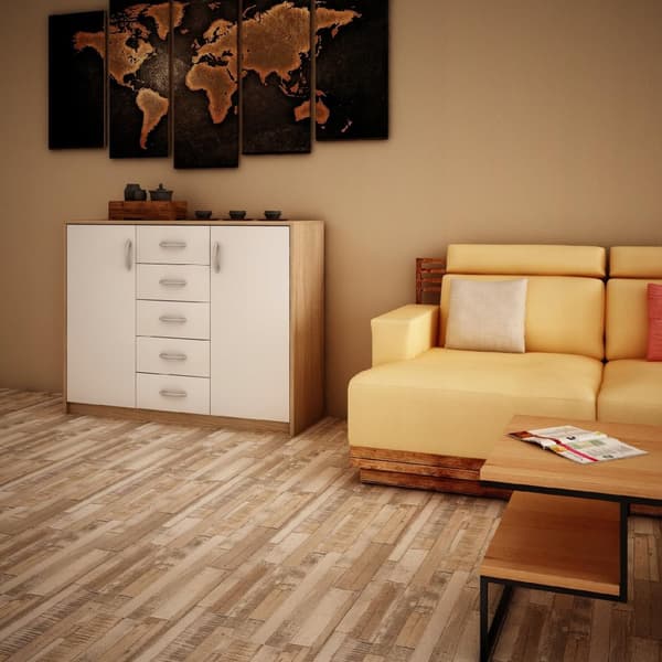 Kommode skab 2D5S WHITE-SONOMA skuffehylde