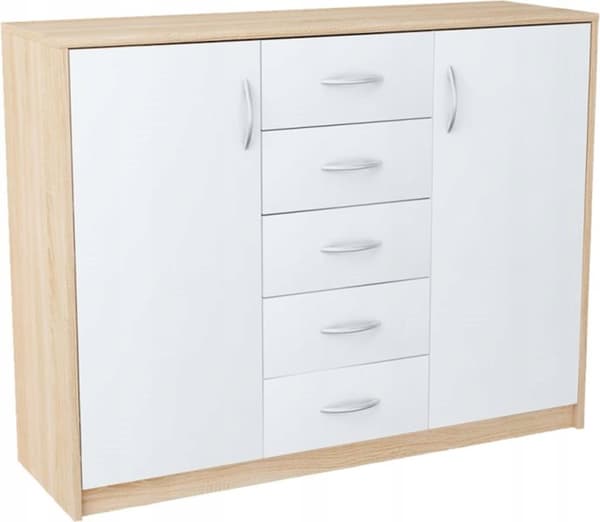 Kommode skab 2D5S WHITE-SONOMA skuffehylde
