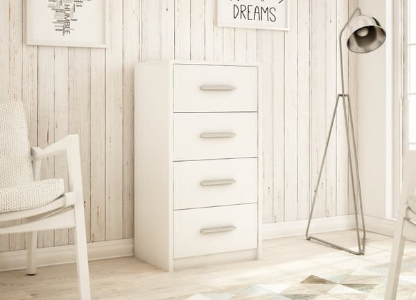 Byrå BODO 4S VIT 40cm hylllådor