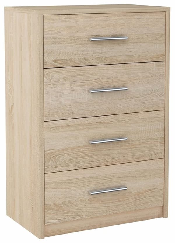 Kommode skab BODO 60cm 4S SONOMA 4 skuffer hylde
