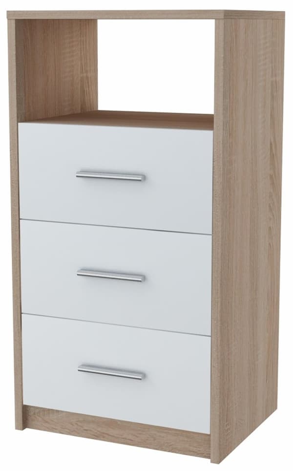 Byrå 3SO WHITE-SONOMA 40cm hylla lådor