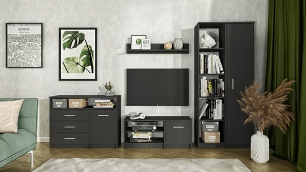 TV bordskab BODO 1D 100 sort hylde kommode