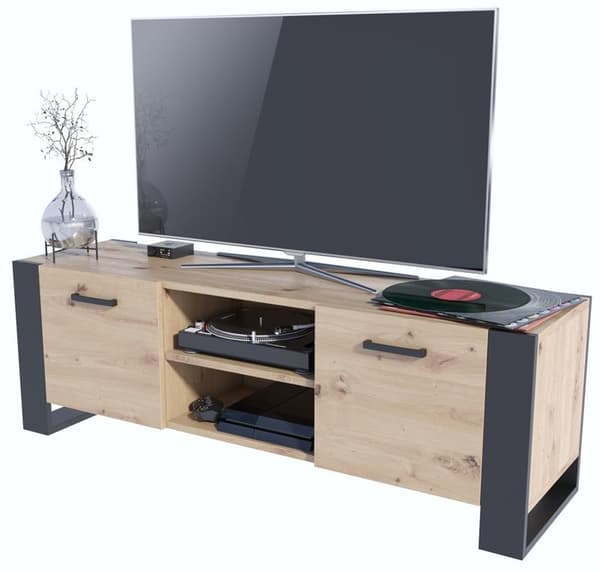 TV bord ALBA BIS 150cm håndværkssort