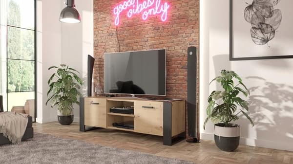 TV bord ALBA BIS 150cm håndværkssort