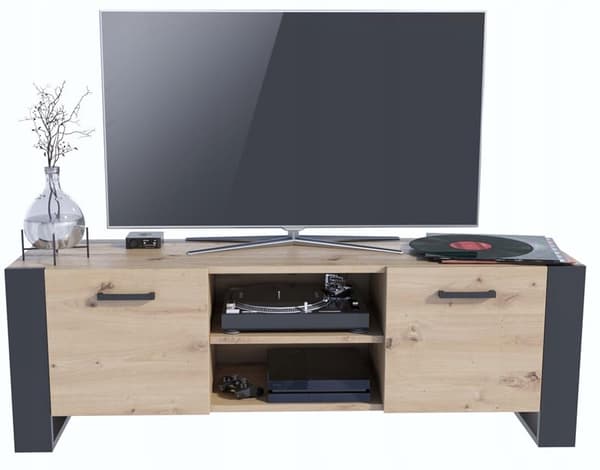 TV bord ALBA BIS 150cm håndværkssort