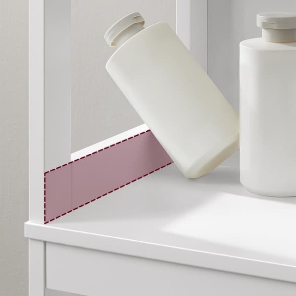 Petite colonne de rangement 2 tiroirs et 2 étagères blanc - H141,5 cm