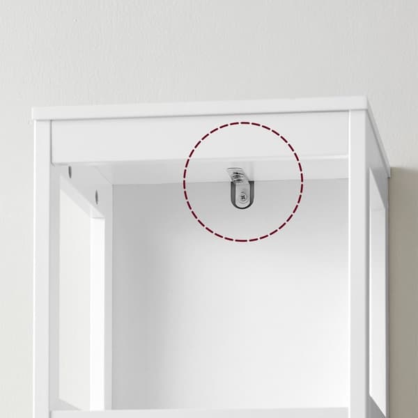 Petite colonne de rangement 2 tiroirs et 2 étagères blanc - H141,5 cm