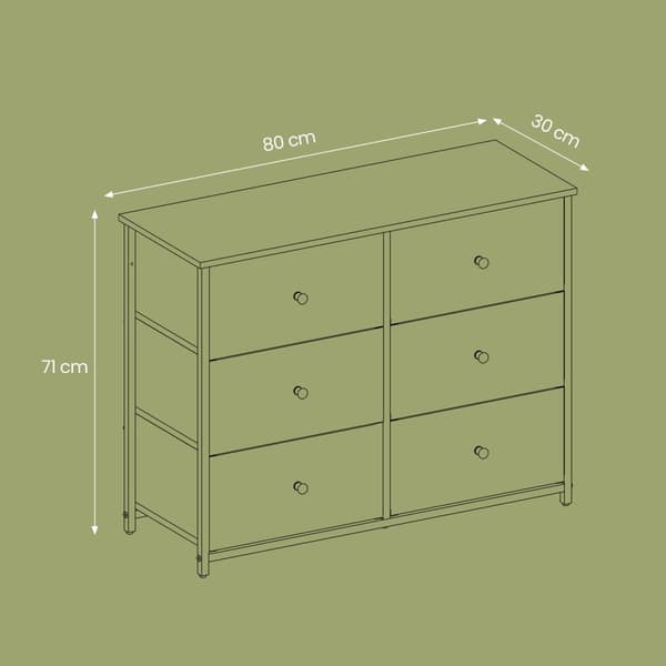 Ladekast, kast, 6 stoffen lades