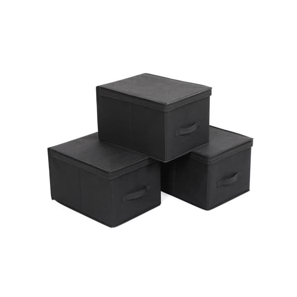 Opbevaringsbokse 3 stk sort