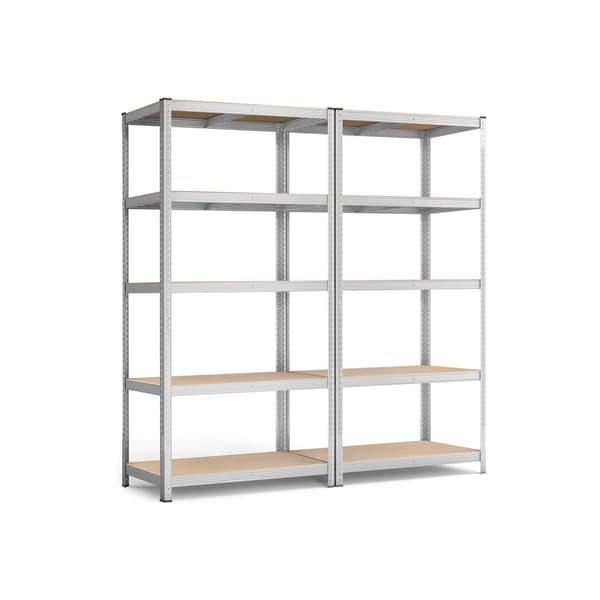 Opbevaringshylder s�t af 2, 200 x 100 x 50 cm s�lv