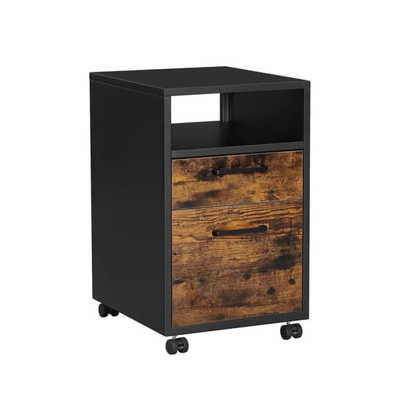 Mobilt arkivskap vintage brun-svart