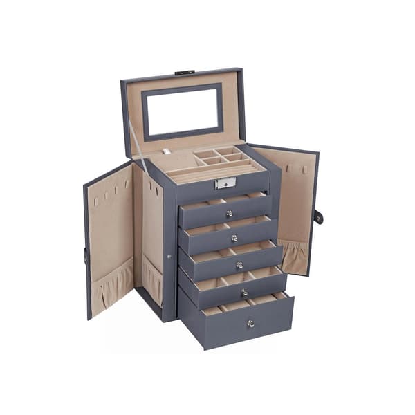 Smyckeskrin med 6 l�dor Gr�