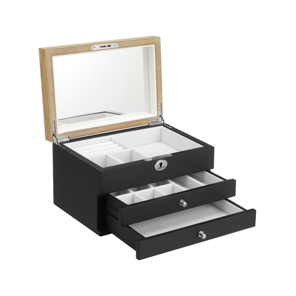 Elegant smyckeskrin med spegelsvart