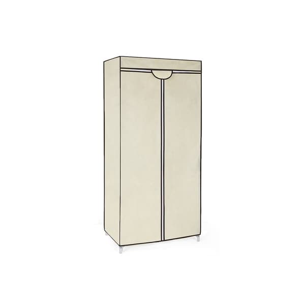 Stoffgarderobe med glidelås i beige