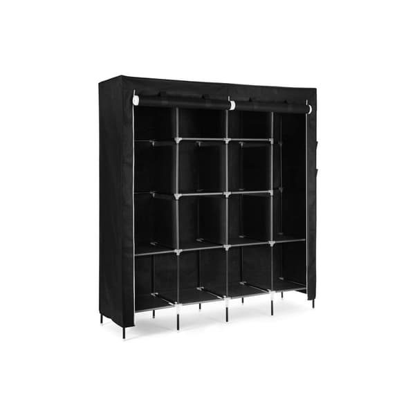 Tyggarderob 168 x 180 cm svart