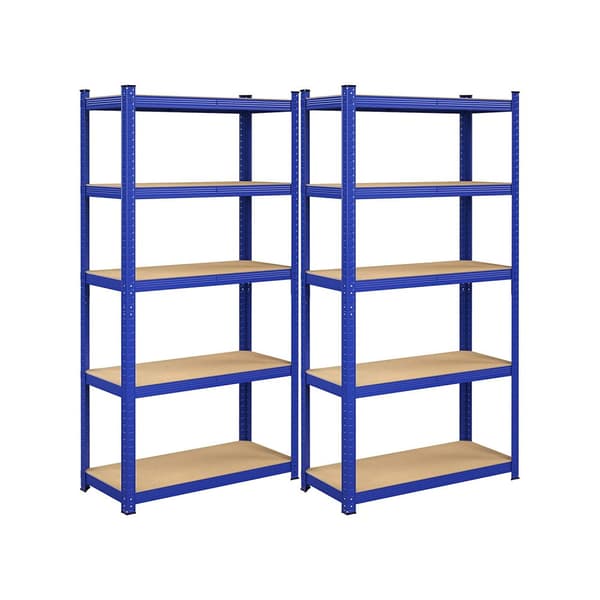 Opbevaringshylder sæt af 2 stk 180 x 90 x 40 cm blå