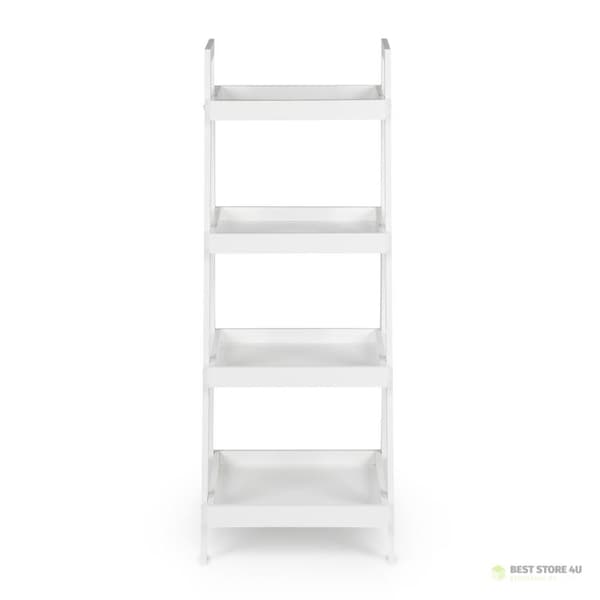 Hylde, natbord, stige, 4 hylder, hvid