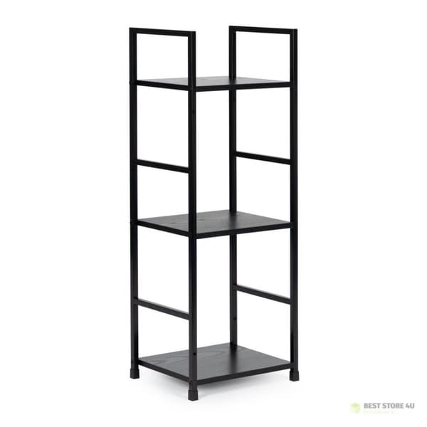 Træhylde moderne metalramme LOFT 3 hylder sort