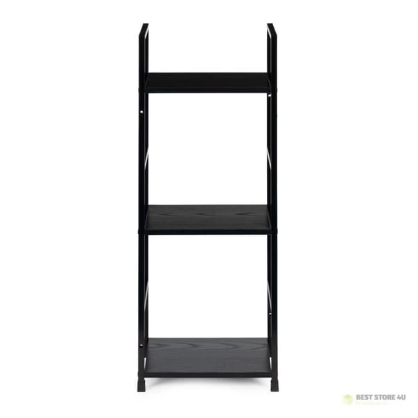 Træhylde moderne metalramme LOFT 3 hylder sort