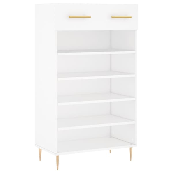 Skohylla vit 60x35x105 cm konstruerat trä