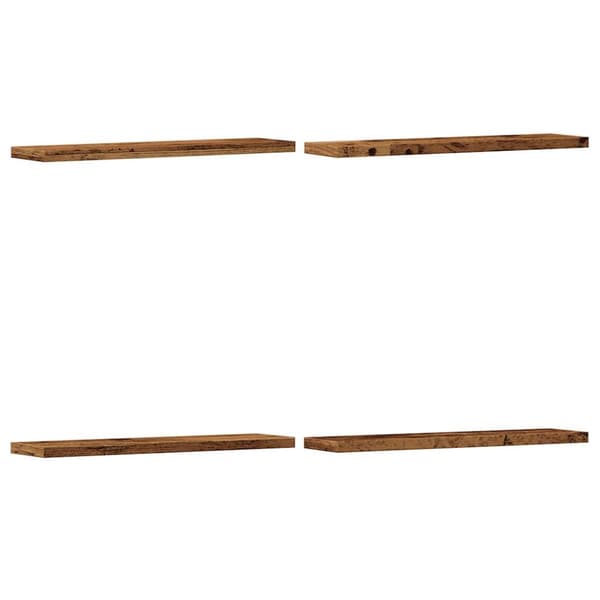 Vägghyllor 4 st åldrat trä 40x20x1,5 cm konstruerat trä