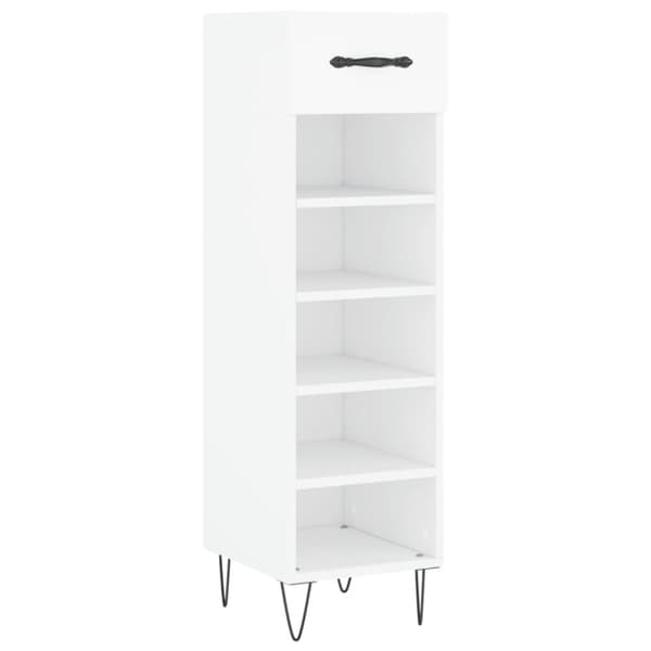 Skohylla vit 30x35x105 cm konstruerat trä
