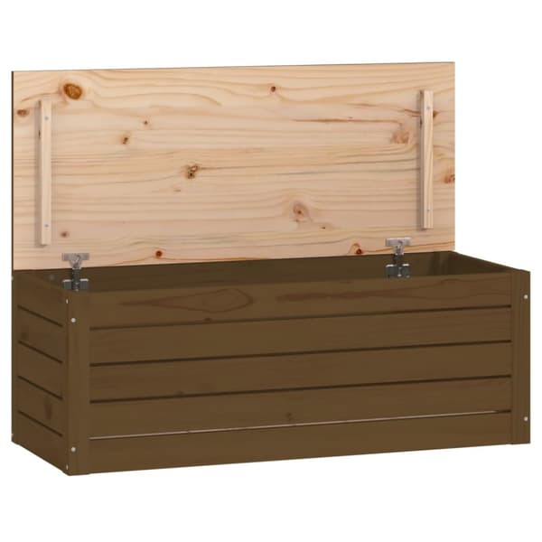 Förvaringslåda honungsbrun 89x36,5x33 cm massiv furu