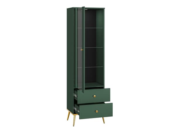 FURNLUX VITRINSKÅP FORT GRÖNT & GULD 55CM