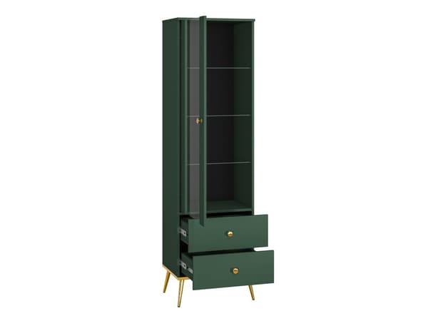 FURNLUX VITRINSKÅP FORT GRÖNT & GULD 55CM