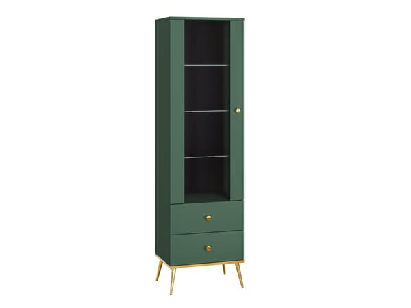 FURNLUX VITRINSKÅP FORT GRÖNT & GULD 55CM