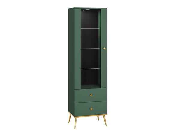 FURNLUX VITRINSKÅP FORT GRÖNT & GULD 55CM