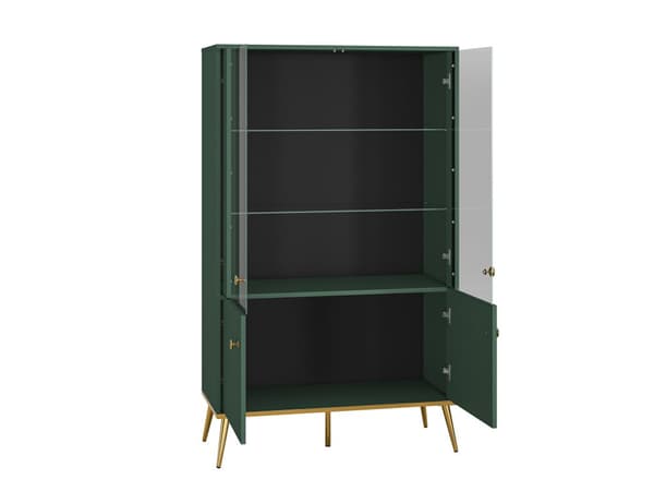 FURNLUX VITRINSKÅP FORT GRÖNT & GULD 92CM