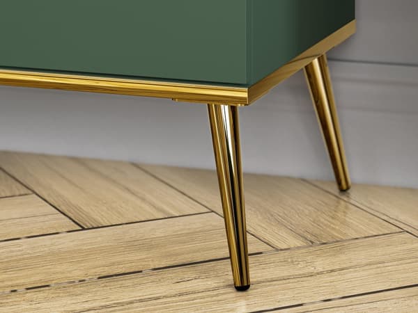 FURNLUX VITRINSKÅP FORT GRÖNT & GULD 92CM