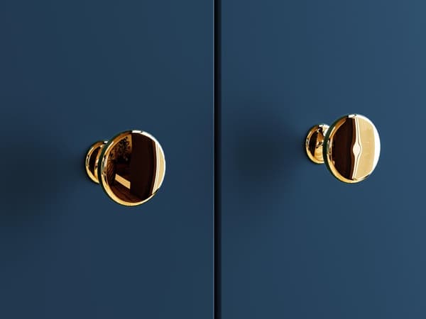 FURNLUX VITRINSKÅP MARINBLÅ & GULD 92CM