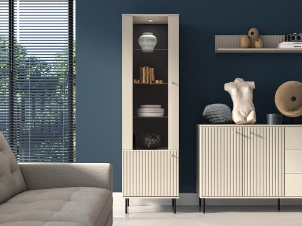 FURNLUX VITRINSKÅP SOPHIE BEIGE 55CM